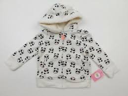 details about circo toddler girls cream panda full zip hoodie jacket 2t nwt