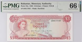 It is divided into 100 cents. Pmg S Featured Note Of The Month Bahamas 3 Dollars Pmg