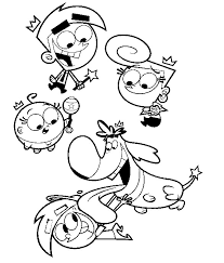 You can color them any way you want and then print them out. Coloring Page The Fairly Oddparents Timmy Sparky 6