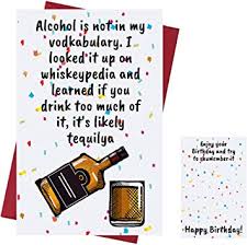 Amazon Com Tarjeta De Cumpleanos Divertida Para Hombres Y Mujeres Tarjeta De Cumpleanos Para Bebedores De Alcohol Tarjeta De Cumpleanos De Broma Tarjeta De Cumpleanos Divertida Para Amigos Familia Companeros