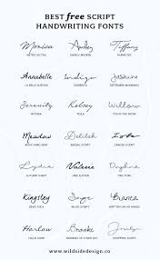 Script typefaces are based upon the varied and often fluid stroke created by handwriting, pretty much like the cursive fonts just typically more elegant. Best Free Script Handwriting Fonts Wild Side Design Co