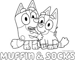 19 easy thanksgiving crafts for preschoolers. Muffin And Socks From Bluey Coloring Page Coloringall
