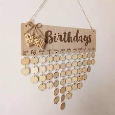 This listing is for a birthday board kit which includes: Diy Family Friends Birthday Anniversary Calendar Signature Plans Board Natural Wood Birthday Board Hanging Decorative Gifts Wind Chimes Hanging Decorations Aliexpress