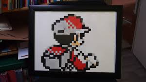 Red Encadre Pixel Art De Pokemon Pixel Art Pokemon Pixel Art Dessin