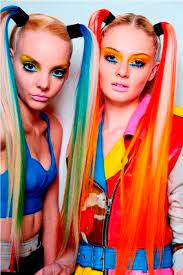 powder doom a makeup tumblr rave hair multicolored funky hairstyles easy to do with curling iron