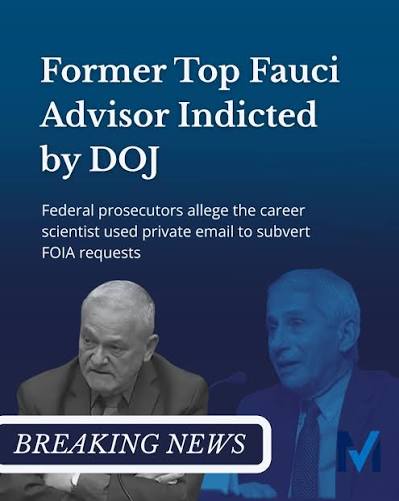 BREAKING: The Department of Justice (DOJ) charged David Morens, MD -- a top aide to Anthony Fauci, MD, during the pandemic -- with multiple federal crimes, accusing the former career scientist of