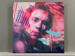 Johnny Rotten John Lydon Painting Fan Art Original Oil Painting Musician  Portrait Painting Gift for Fan Sex Pistols