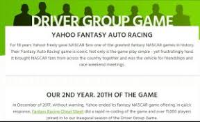 Fantasy sports has a dedicated ios app for your iphone or ipad. Introducing The 2019 Driver Group Game Fantasy Racing Tips
