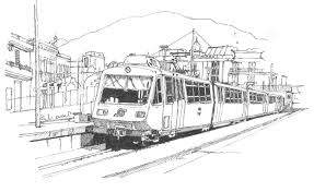 The Circumvesuviana Naples Italy 0 3mm Sketching Pen Train Sketch Favorite Places Italy