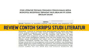 Contoh format literature review skripsi. Review Contoh Skripsi Studi Literatur Judul Skripsi Pengaruh Youtube