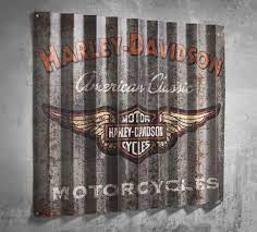 This Retro Cool Work Of Art Celebrates Your Valentine S Unique Style Harley Davidson Corrugated Me Harley Davidson Art Harley Davidson Decor Harley Davidson