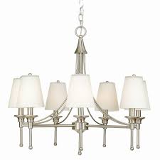 Hampton Bay Sadie 7 Light Satin Nickel Chandelier W White Glass Shade 21389 016