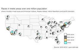 plot pie charts of racial composition in largest metro areas