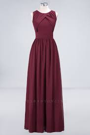 A Line Round Neck Sleeveless Floor Length Bridesmaid Dress With Ruffles Unique Bridesmaid Dresses Bridesmaid Dresses Plus Size Cheap Chiffon Bridesmaid Dresses
