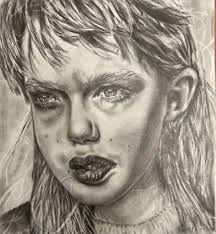 What do you think of this dog drawing made with pencils?