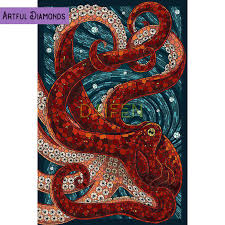 Kraken Deep Sea Octopus Diamond Painting Kit Mosaic Art