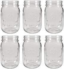 Reusable white plastic wide mouth mason jar caps, 24 pieces. Amazon Com Sunshine Mason Co Pint Size 16 Ounce 473 Ml Regular Mouth Drinking Glass Mason Jars 6 Pieces Kitchen Dining