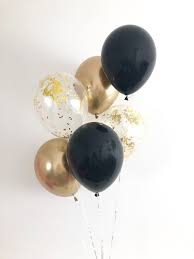 Oh How Charming By Lauren Black And Gold Party Decorations Black And Gold Balloons Black Gold Party
