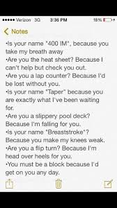 So, aside from taking my breath away, what do you do for a living? I Might Actually Use These Swimming Jokes Swimming Quotes Funny Swimming Memes