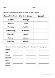 Days Of The Week In Spanish Worksheet Free Esl Printable Worksheets Made By Teachers Spanish Worksheets Kindergarten Worksheets Learning Worksheets
