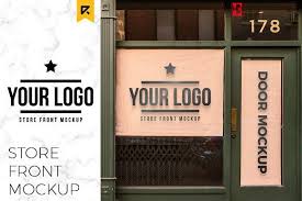 Storefront Sticker Sign Logo Mockup Sticker Sign Sign Board Design Logo Mockup