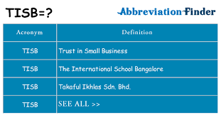 A true professional & award winning events, activation, advertising & consultancy management. What Does Tisb Mean Tisb Definitions Abbreviation Finder