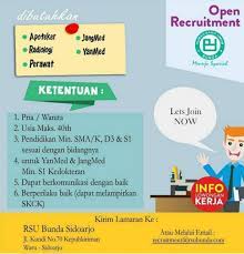 Marketing executive asisten manager kualifikasi: Loker Rsu Bunda Sidoarjo Stifar