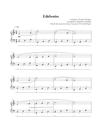Piano notes & sheet music. Edelweiss Sound Of Music For Easy Piano Sheet Music For Piano Solo Musescore Com