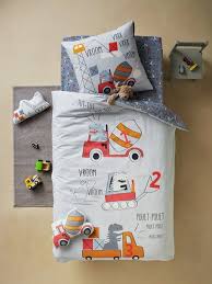 Dekoration Aufbewahrung 2er Set Kissen Baustelle Kissenbezug Bettwasche Kinder Bettwasche Set