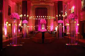 In Style Chose To Dress The Courtyard Cafe In Pink Lighting And Orchids For This Year S Co Pink Wedding Decorations Diy Wedding Table Extravagant Wedding Decor