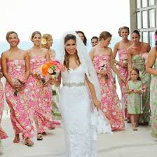 Pin By Paloma Vazquez On Blue Wedding For A Blue Eyed Girl Printed Bridesmaid Dresses Lace Beach Wedding Dress Beach Wedding Bridesmaid Dresses