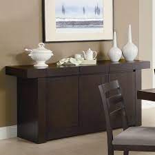 Giantex buffet server sideboard, console table, wood dining table, cupboard table with 2 cabinets, 1 drawer and 9 wine cabinets, storage organizer kitchen and dining room (gray). Modern Dining Room Sideboard Server Table Cabinet In Cappuccino