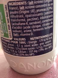 Yaourt Aux Fruits Taillefine 0 Pruneaux Danone 4x 125g