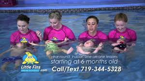 Use combinations of swimming aids such as fins, pull buoys or snorkels. Little Fins Swim School