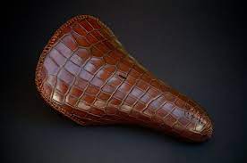 Custom Leather Crocodile Alligator Tree Ergo Leather Bmx Seat Bike Bicycle Motorcycle Handmade Leh Seats Carson Recove Bicycle Seats Bike Cool Bike Accessories