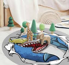 Wie alle teppichhaie besitzt er einen sehr breiten, abgeflachten körper mit breitem kopf und einem großen, endständigen maul. Vinylteppich Fische Grosser Hai 3d Tenstickers