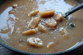 13 biji pisang berangan/pisang emas 1 cawan tepung gandum 1/2 cawan kelapa parut putih. Pengat Pisang Nipah Yang Sedap Azie Kitchen