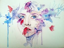 Image result for tranh vẽ cô gái buồn