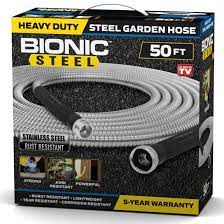 What's the best material for a garden hose? Bionic Steel Garden Hose 304 Stainless Steel Metal Water Hose Flexible Lightweight Crush Resistant Aluminum Fittings Kink Tangle Free Rust Proof 50 Ft As Seen On Tv Walmart Com Walmart Com