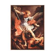 St Michael The Archangel By Reni Good Vs Evil Canvas Print Zazzle Com Michael Art Archangels Archangel Michael