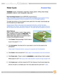 The initial population of 40 moths are scattered. Water Cycle Gizmo Answers Fill Online Printable Fillable Blank Pdffiller