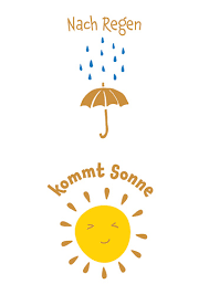 Der nächste regen kommt bestimmt. Postkarte A6 Goldkarte Nach Regen Kommt Sonne Ceres Webshop