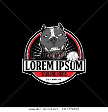 Cute Pitbull Cartoon With Smile Emblem Vector Logo Template Buy This Vector On Shutterstock Find Other Images Cartoon Smile Pitbulls Logo Sticker
