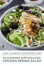 Blackberry Kiwi Balsamic Chicken Salad Recipe In 2020 Best Salad Recipes Balsamic Chicken Salad Recipe Salad Recipes