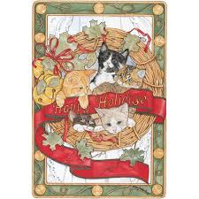 Dispatched with royal mail 2nd class large letter.pack of 8 cards with different designs, these are all handmade to order so the items on the tails do change slightly between bows, hearts and. Pipsqueak Productions C498 Kitty Wreath Cat Christmas Boxed Cards Pack Of 10 Walmart Canada