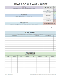 Smart Goals Worksheet Template