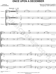 Once Upon A December From Anastasia Sheet Music Clarinet Solo In E Minor Download Print Flute Sheet Music Sheet Music Violin Music