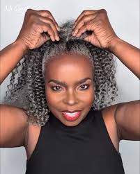 Check how many styles I can do with this 3 in 1 half wig?,  Cr.@kammyismymotivation , Hairinfo-#51 Burmese Curly, #linkinbio ,  #greyhaircolor #clipinsextensions #clipins #greyhairtreatment ...