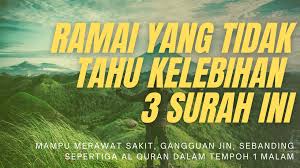 Al fatihah termasuk surat pendek, namun kandungan yang ada di dalamnya begitu luar biasa. Ramai Yang Tidak Tahu Kelebihan 3 Surah Ini Surah Al Fatihah Al Baqarah Dan Al Ikhlas