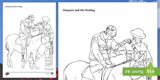 I try to eat healthy and love crafting and making my own food. Simpson And His Donkey Colouring Page Teacher Made